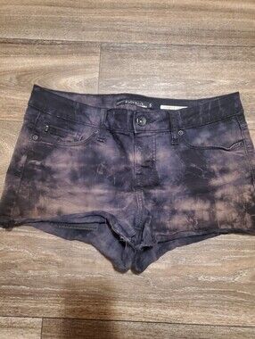 Black Acid Wash Shorts